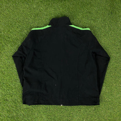 00s Nike Piping Tracksuit Jacket + Joggers Set Black Large