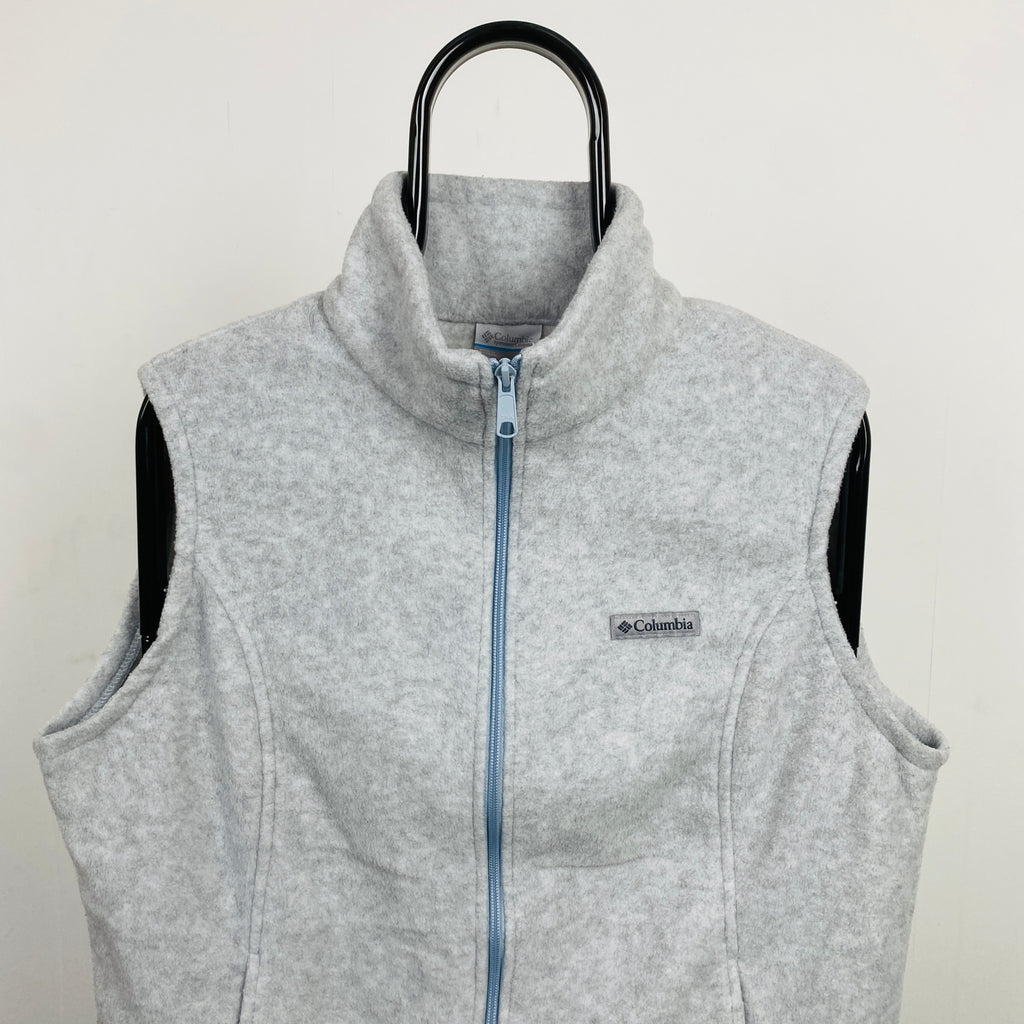 Retro Columbia Fleece Gilet Sweatshirt Grey XL
