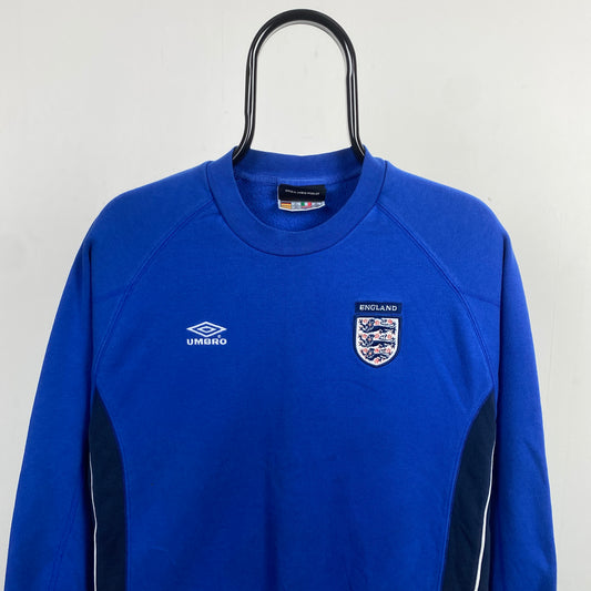 Retro Umbro England Sweatshirt Blue XS