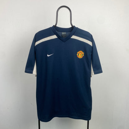 00s Nike Manchester United Football Shirt T-Shirt Blue Large