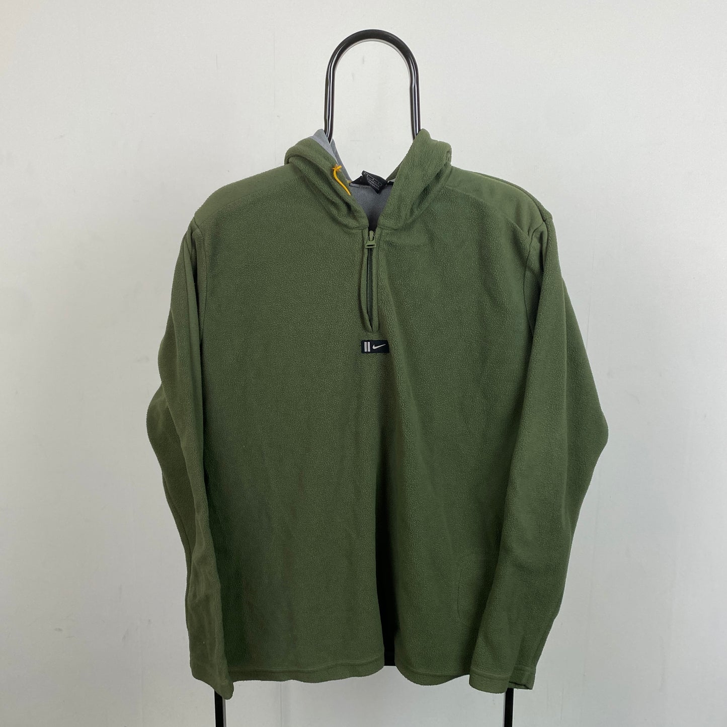 00s Nike 1/4 Zip Fleece Hoodie Green Small