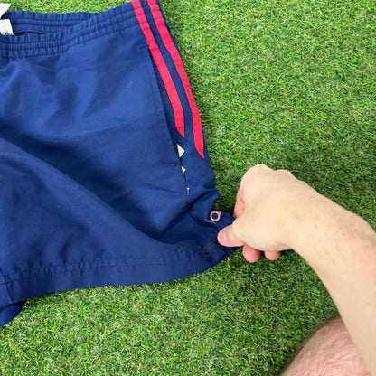 90s Adidas Piping Shorts Blue XS