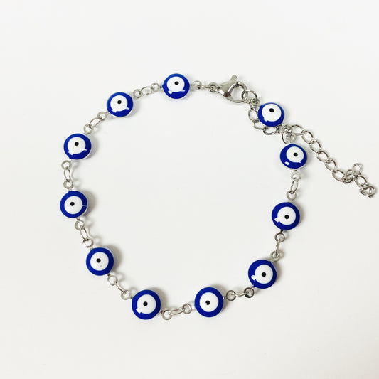 Evil Eye Bracelet Chain .925 Silver