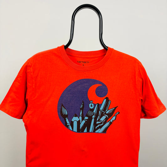 00s Carhartt Paint T-Shirt Red Small