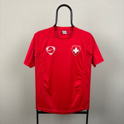 00s Nike Switzerland Football Shirt T-Shirt Red Small