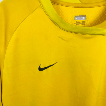 00s Nike Brazil Football Shirt T-Shirt Yellow Large