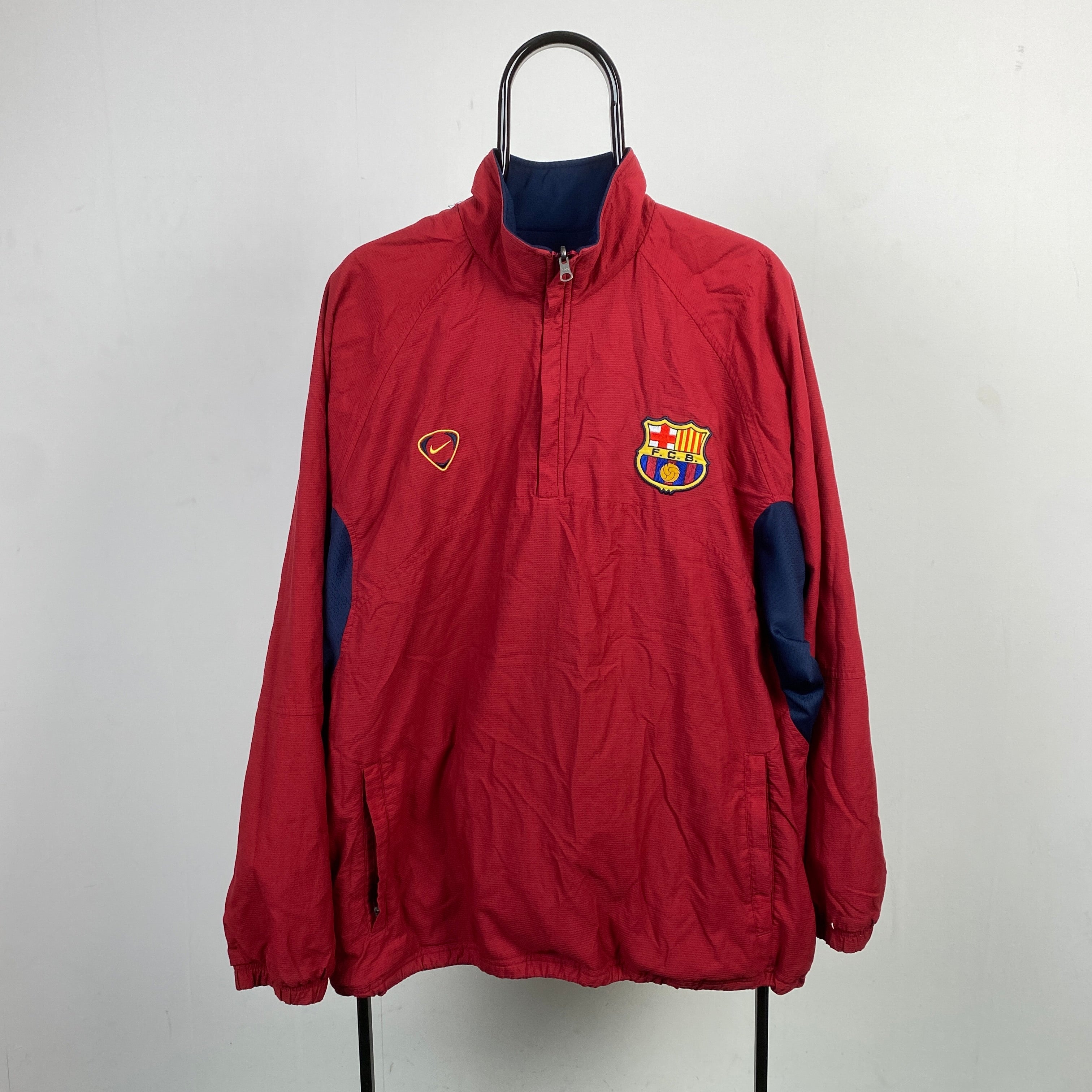 00s Nike Barcelona Reversible Coat Jacket Red Blue Large