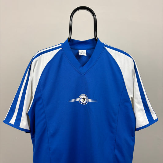 00s Adidas Handball T-Shirt Blue Small