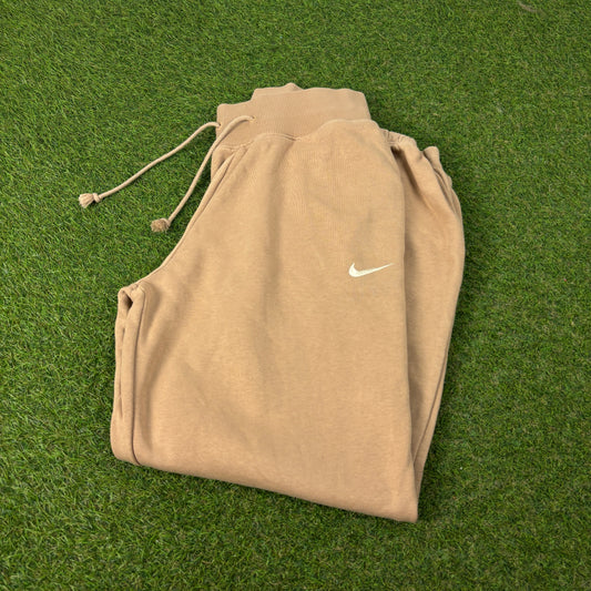 00s Nike Wide Leg Cotton Joggers Brown XS