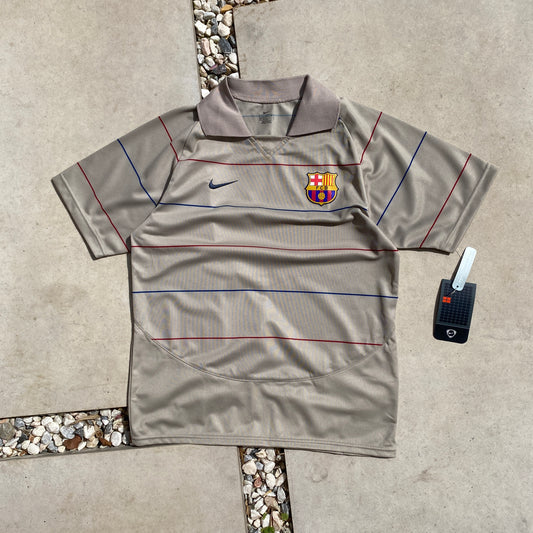 00s Nike Barcelona Football Shirt T-Shirt Brown XS