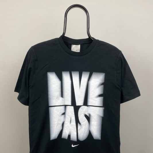 00s Nike Live Fast T-Shirt Black Small