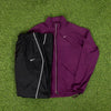 00s Nike Piping Tracksuit Jacket + Joggers Set Purple XS
