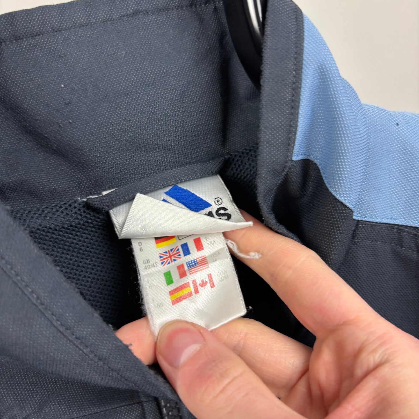 90s Adidas Marseille FC Windbreaker Jacket Blue Medium