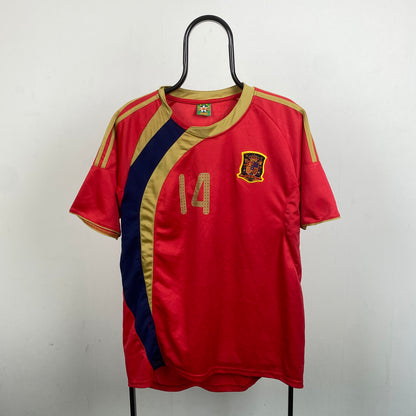Retro Spain Fan Style Football Shirt T-Shirt Red XL