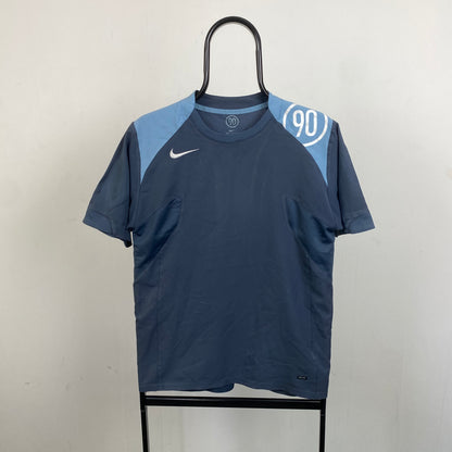 00s Nike T90 Football Shirt T-Shirt Blue Small