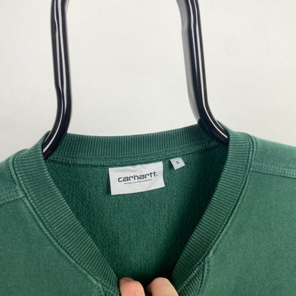 Retro Carhartt Sweatshirt Green Small