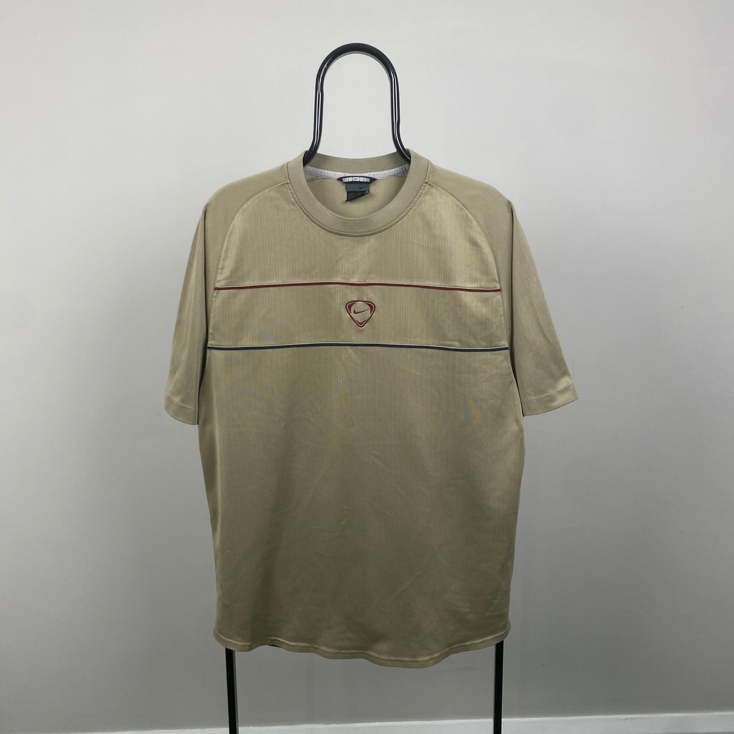 00s Nike Football Shirt T-Shirt Brown Large