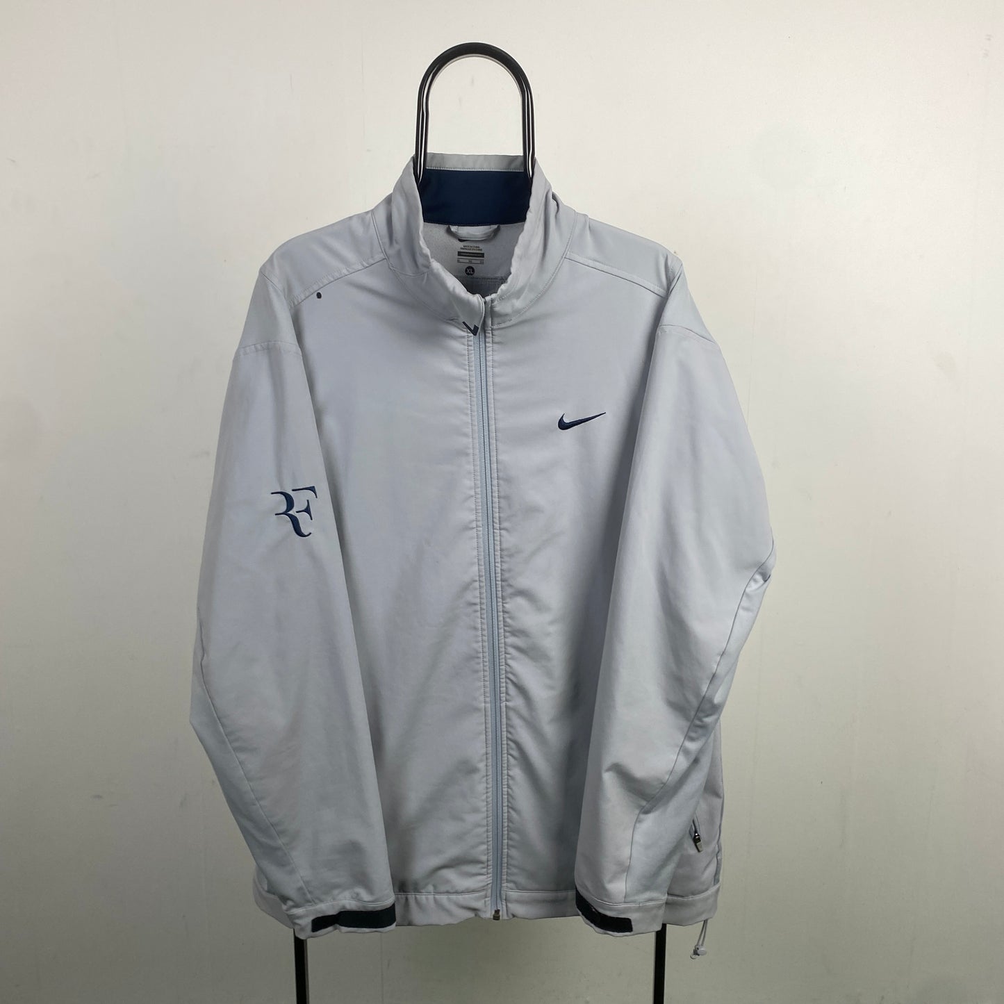 00s Nike Roger Federer Tennis Windbreaker Jacket Grey XL