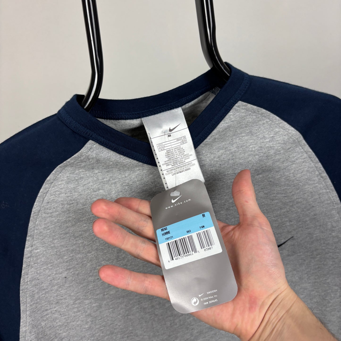 00s Nike Raglan T-Shirt Grey Medium