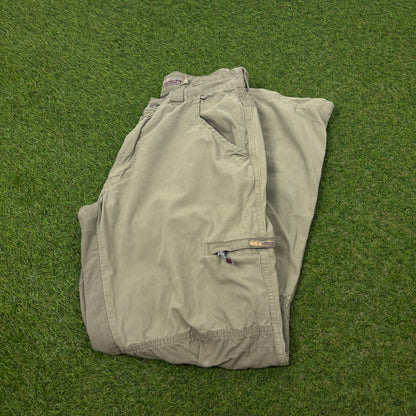 90s Quiksilver Cargo Trousers Joggers Green Small