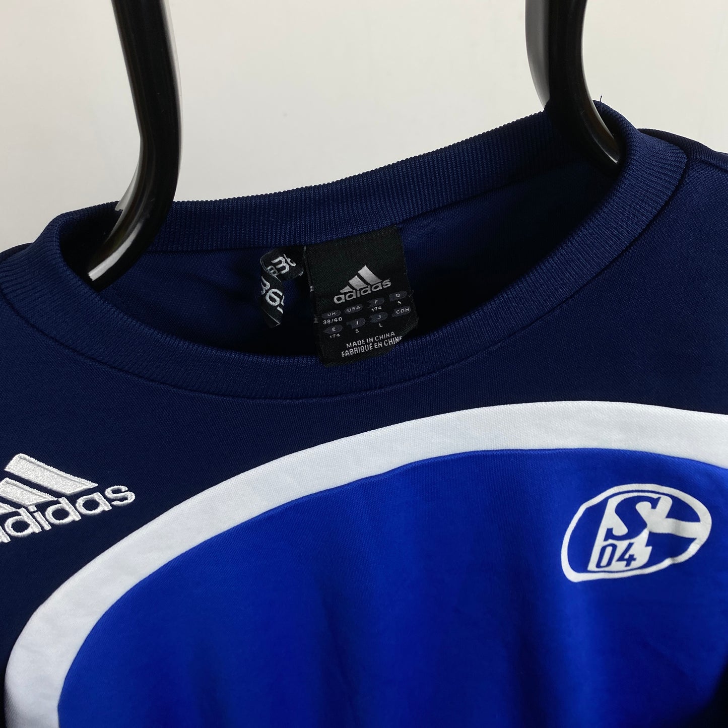 00s Adidas Schalke Football Sweatshirt Blue Small