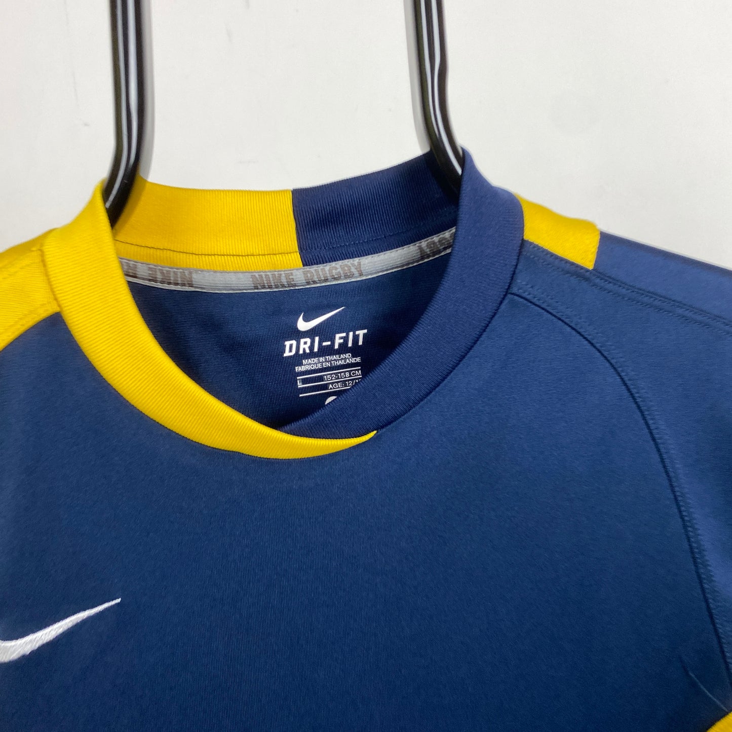 00s Nike Rugby Shirt T-Shirt Blue XS