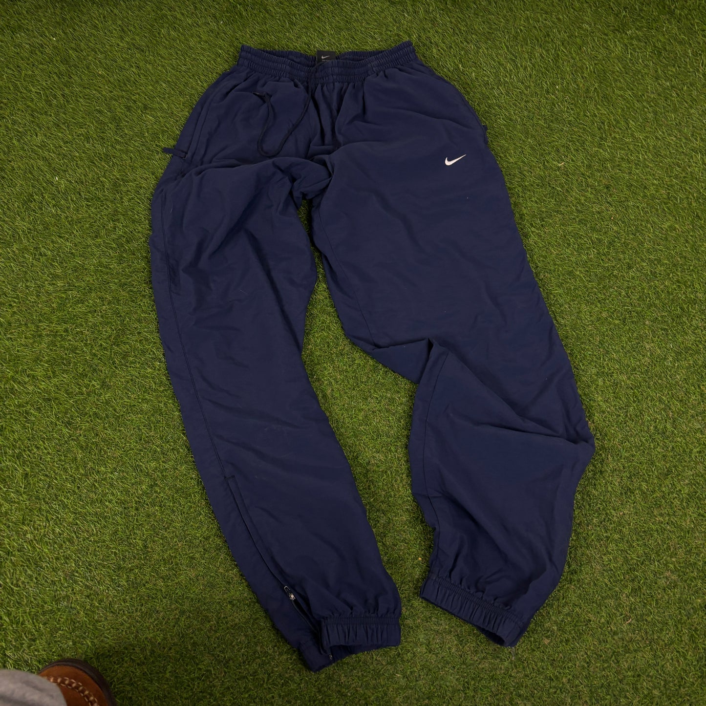 00s Nike Piping Windbreaker Jacket + Joggers Set Brown Small