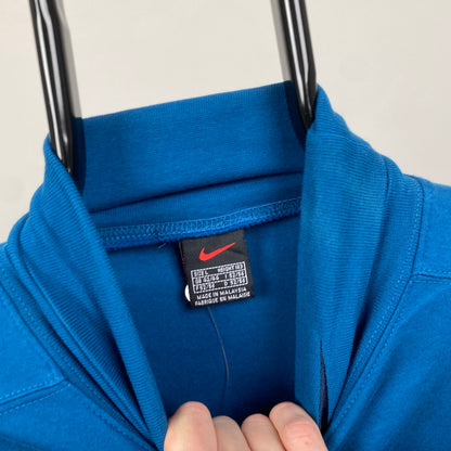90s Nike Roll Neck Sweatshirt Blue Large