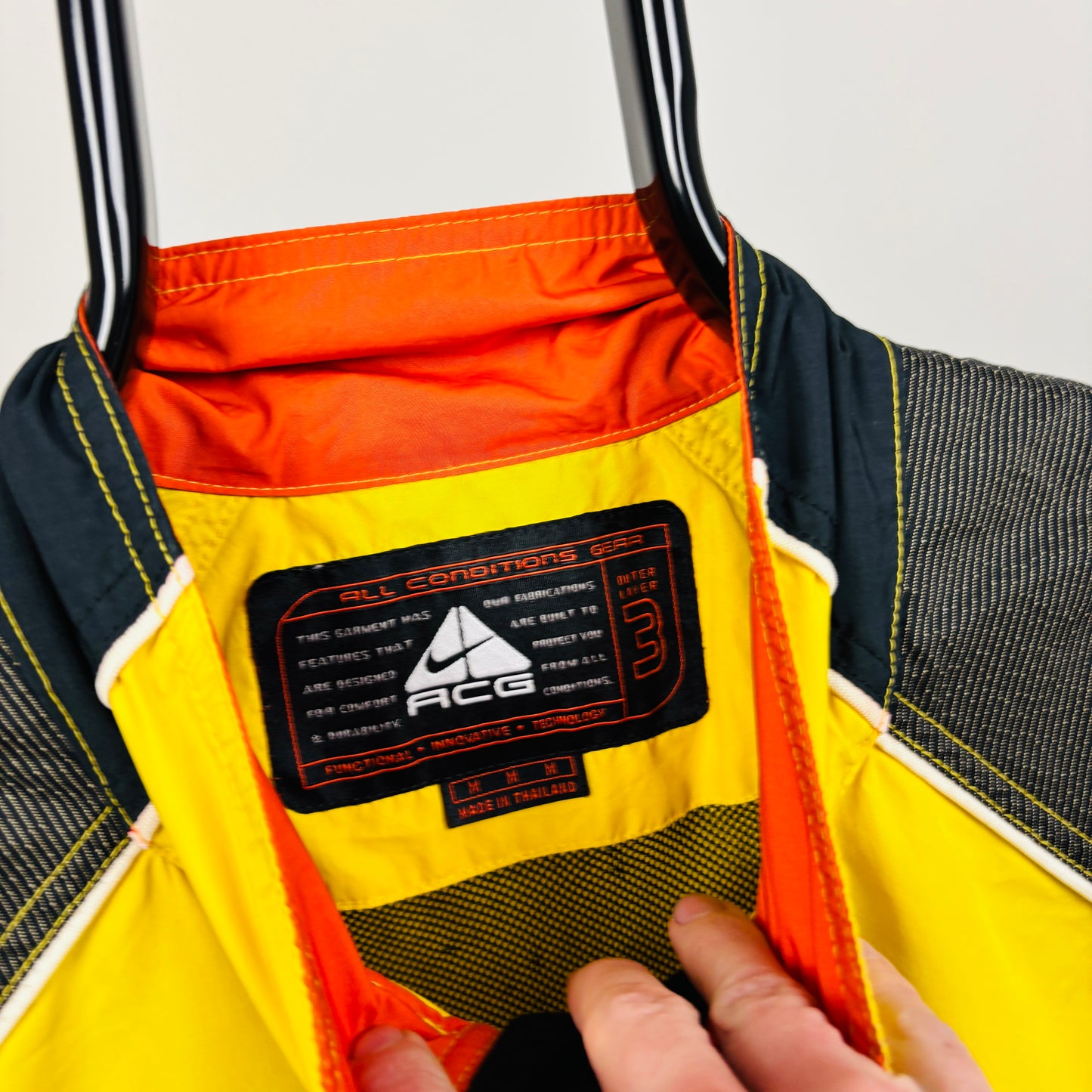 90s Nike ACG Packable Windbreaker Jacket Yellow Medium