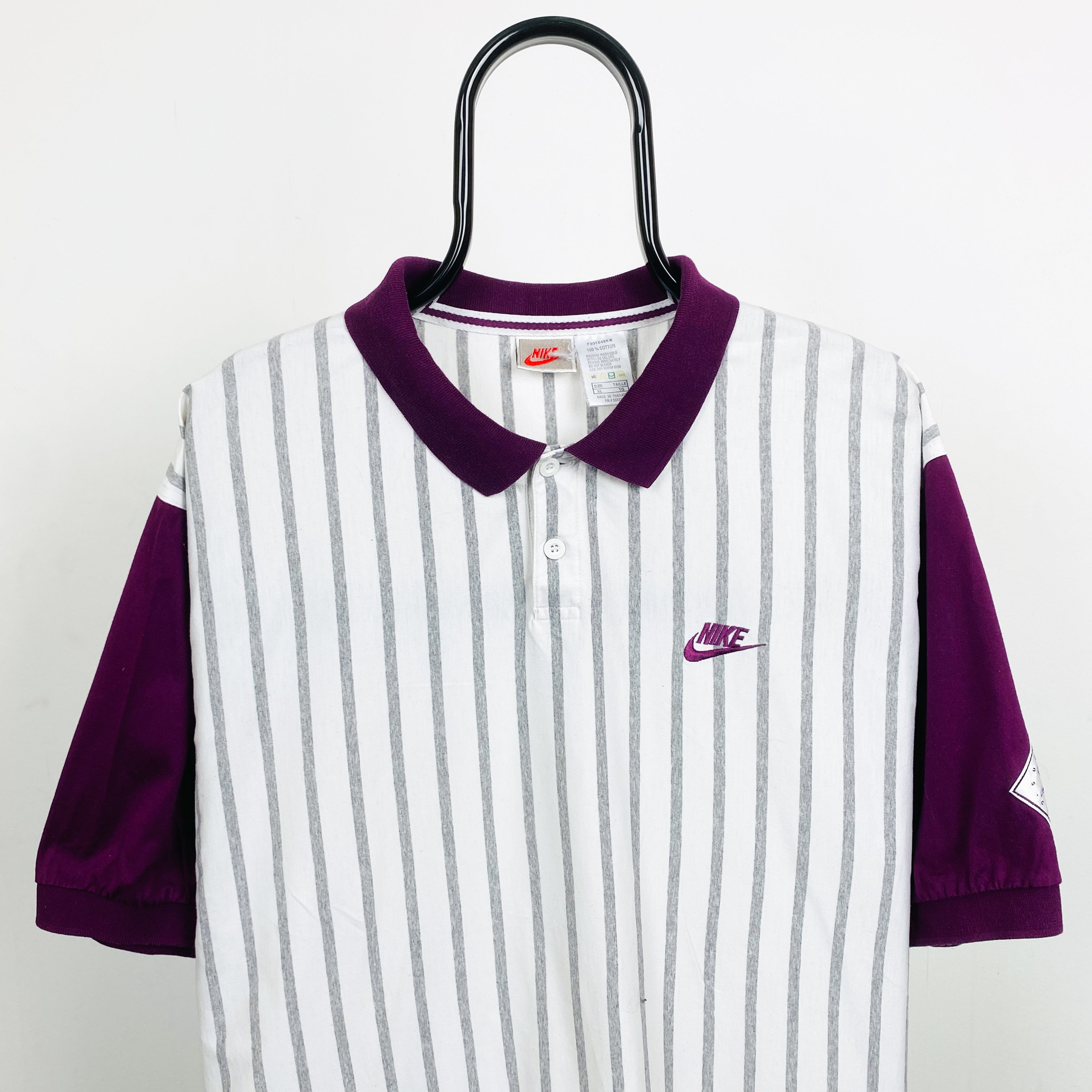 90s Nike Supreme Court Polo Shirt T Shirt White XL Clout Closet