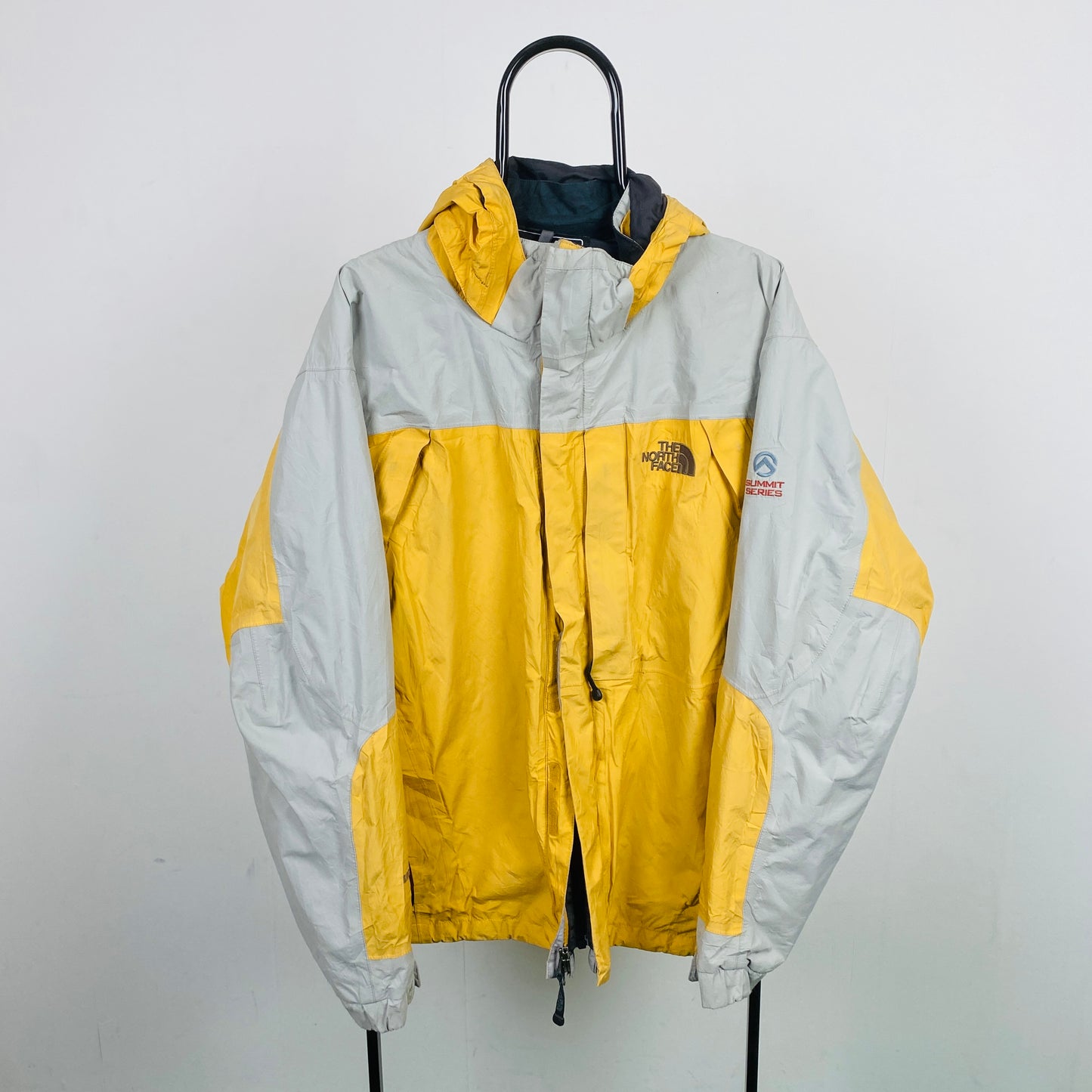 Retro The North Face Waterproof Coat Jacket Yellow Large