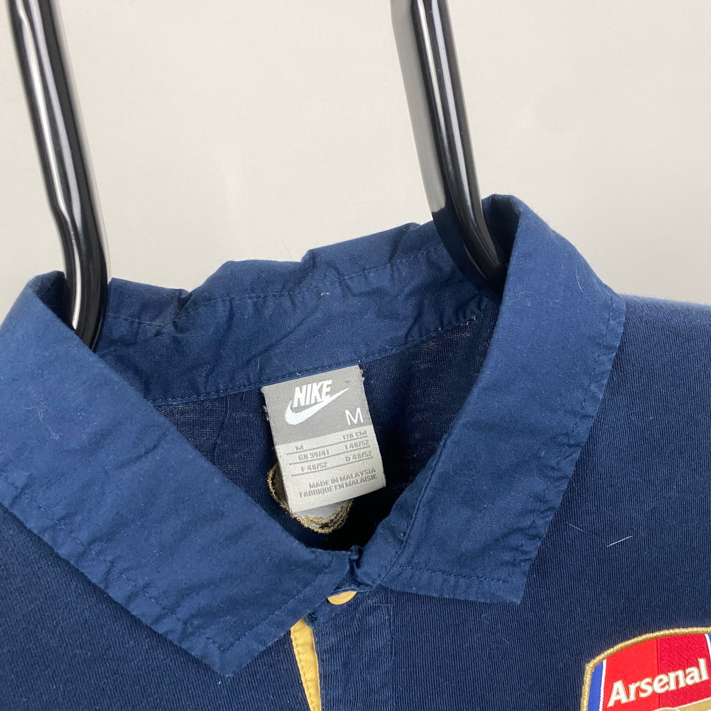 00s Nike Arsenal Polo Shirt T-Shirt Blue Medium