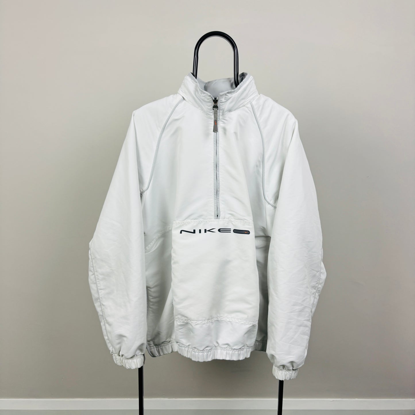00s Nike Piping Windbreaker Jacket Grey Large