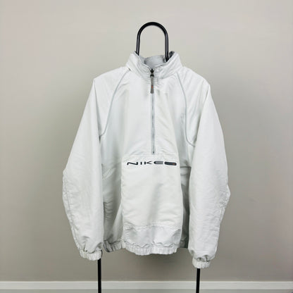 00s Nike Piping Windbreaker Jacket Grey Large