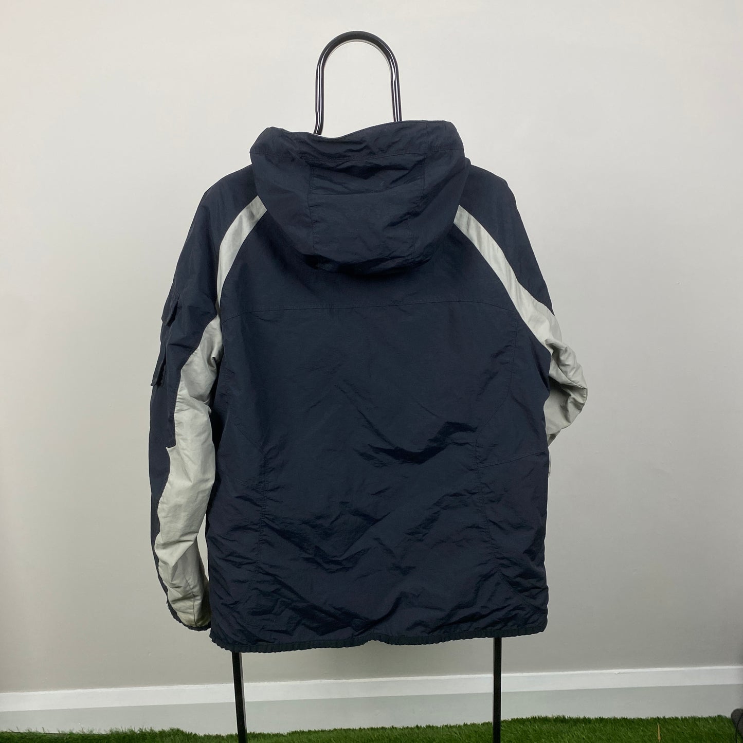 00s Nike Reversible Fleece Coat Jacket Blue Medium