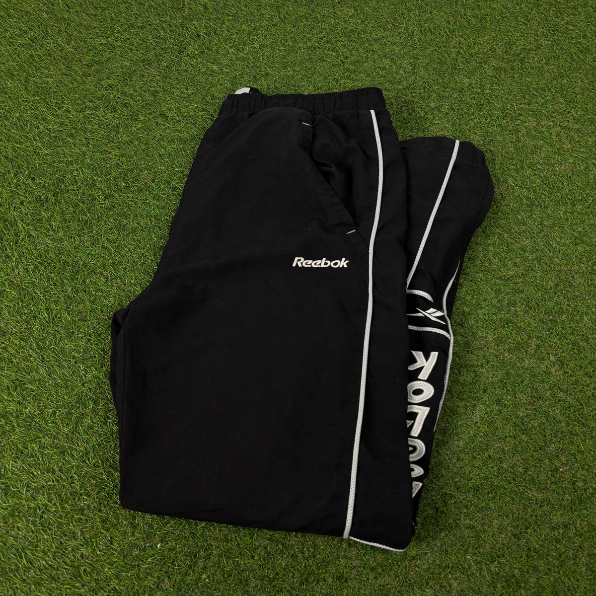 00s Reebok Piping Joggers Black Medium