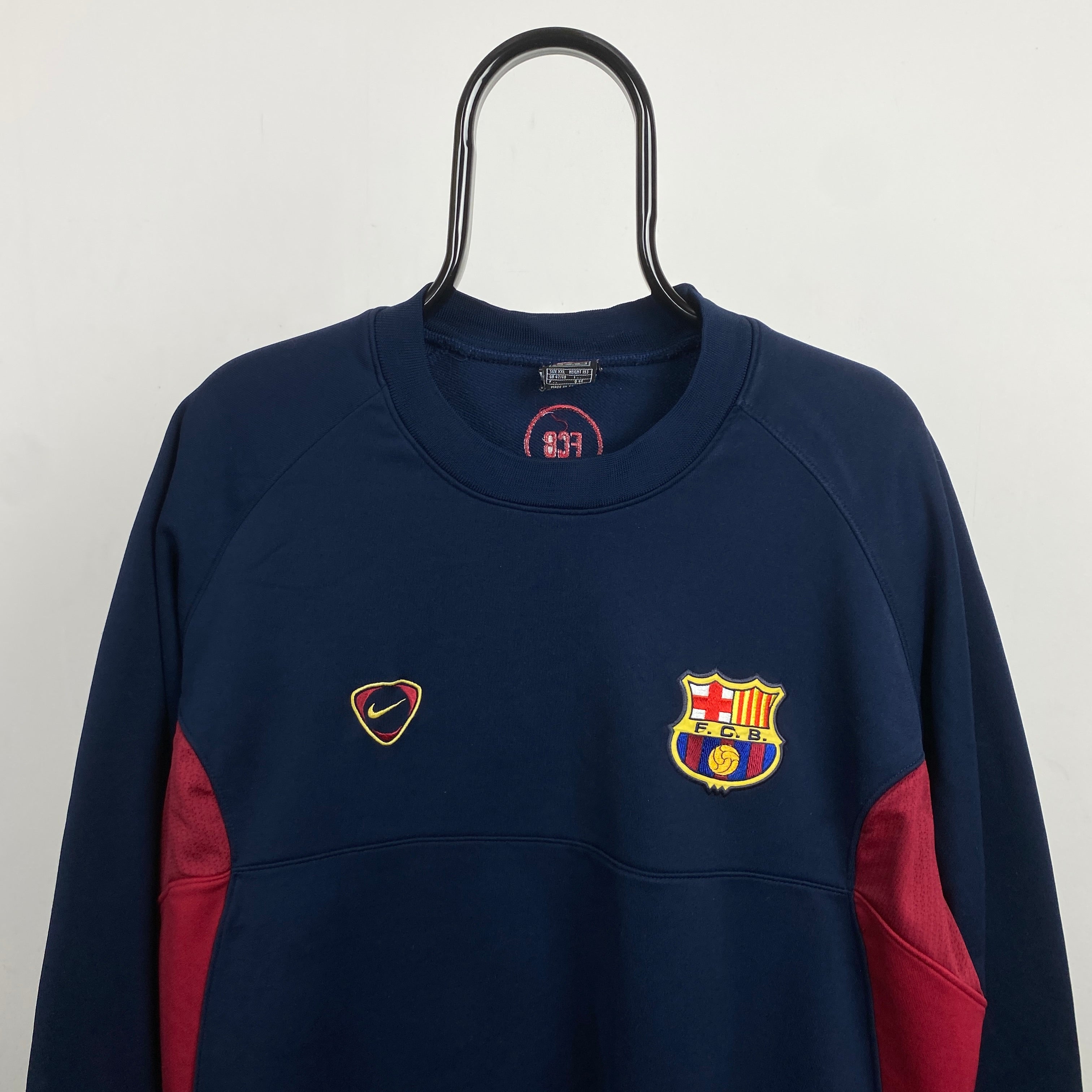 90s Nike Barcelona Sweatshirt Blue XXL Clout Closet