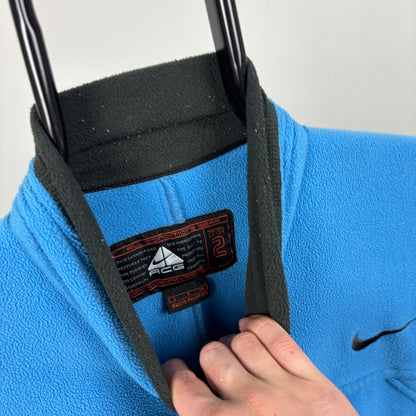 90s Nike ACG Zip Fleece Sweatshirt Blue Small