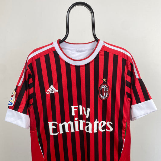 00s Adidas AC Milan Football Shirt T-Shirt Red Medium