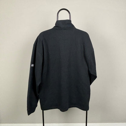 00s Reebok 1/4 Zip Sweatshirt Black Large