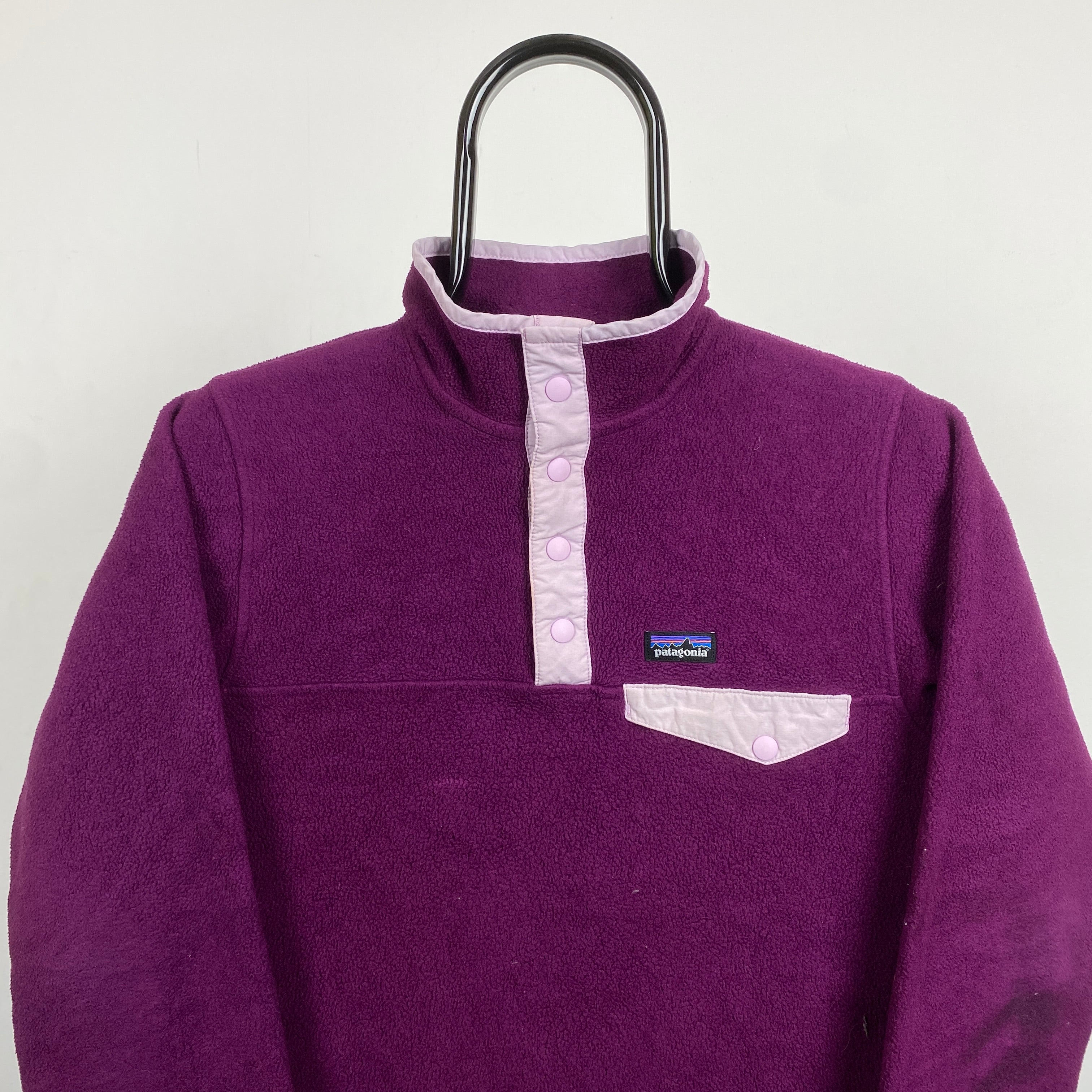 Retro Patagonia Synchilla Fleece Sweatshirt Purple XS