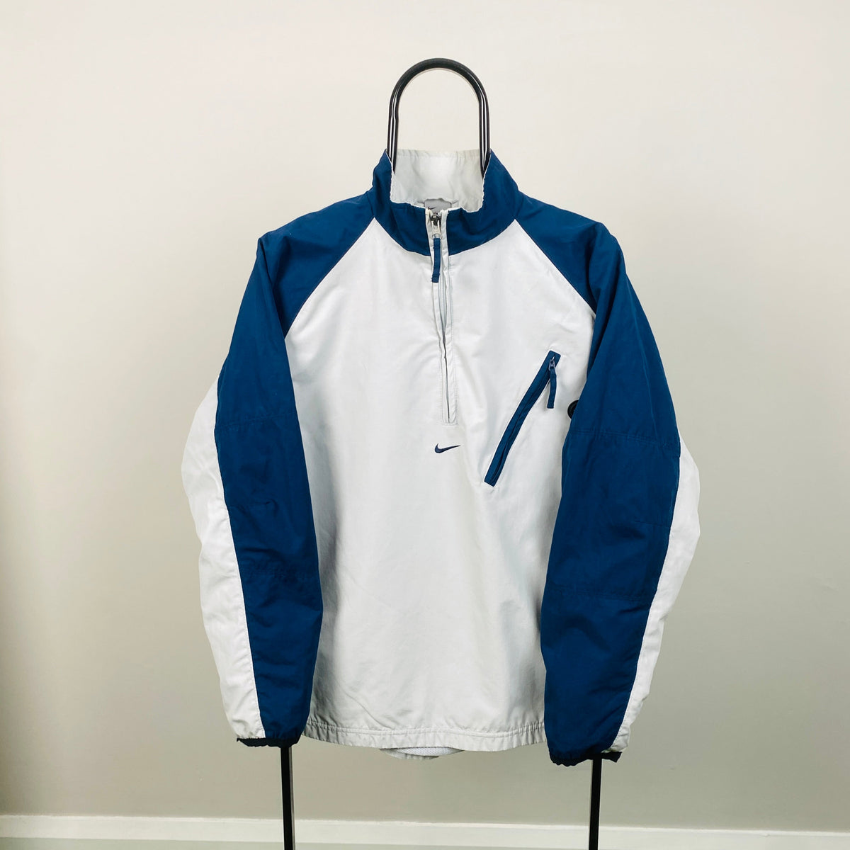 00s Nike Zip Pocket Windbreaker Jacket Blue Small