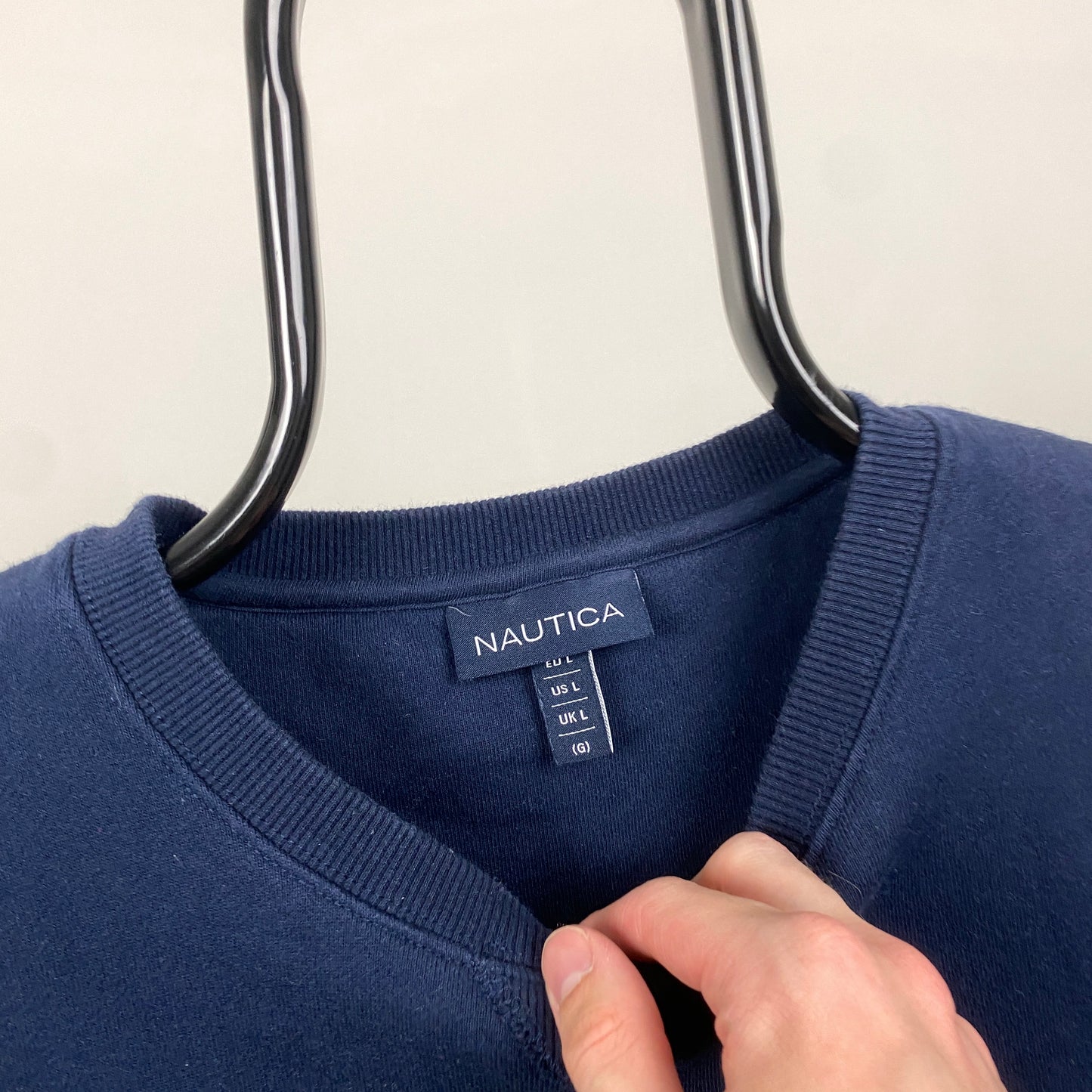 90s Nautica Sweatshirt Blue Large