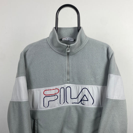 Retro Fila Fleece Sweatshirt Grey Medium