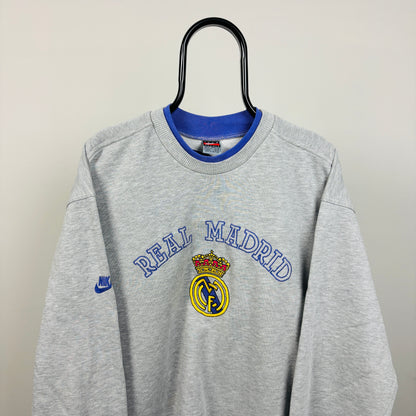 90s Nike Real Madrid Basketball Sweatshirt Grey Large