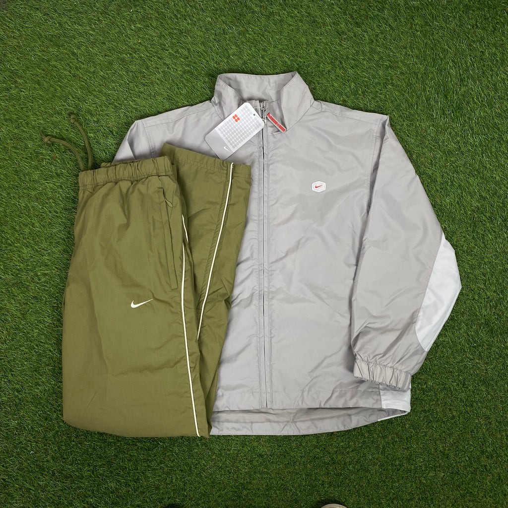 00s Nike Hex Tracksuit Jacket + Joggers Set Grey XS