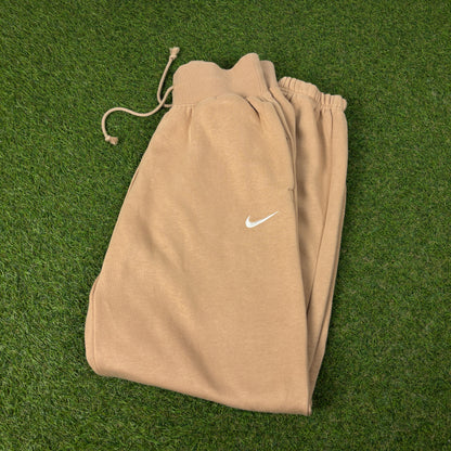 00s Nike Wide Leg Cotton Joggers Brown XS
