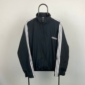 90s Adidas Windbreaker Jacket Black Large