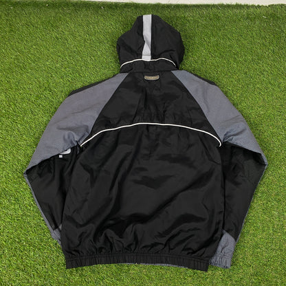 00s Nike Air Max Piping Tracksuit Jacket + Joggers Set Black Large