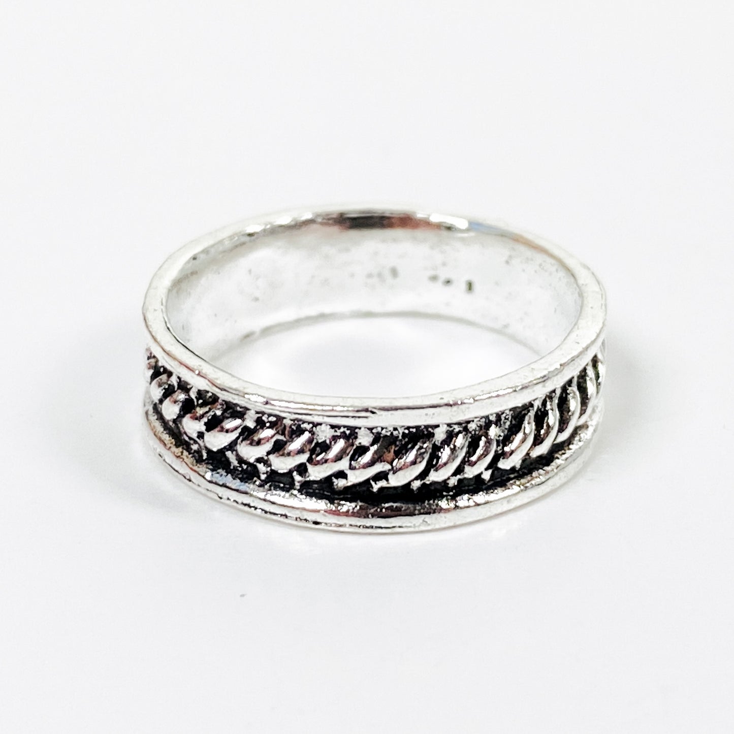 Retro Vintage Chain Ring Silver